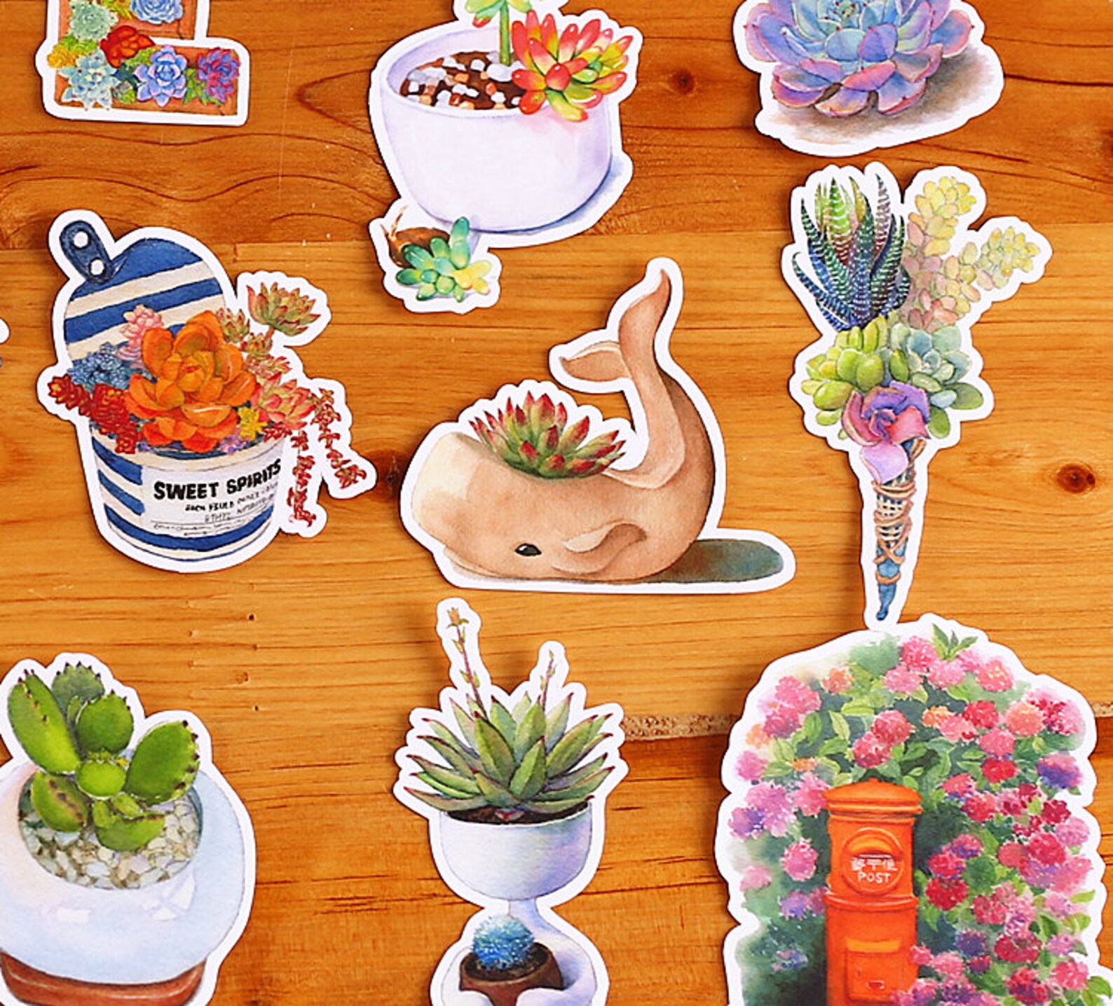 Plant Stickers Succulent Plants Themed Decorative Stickers Etsy