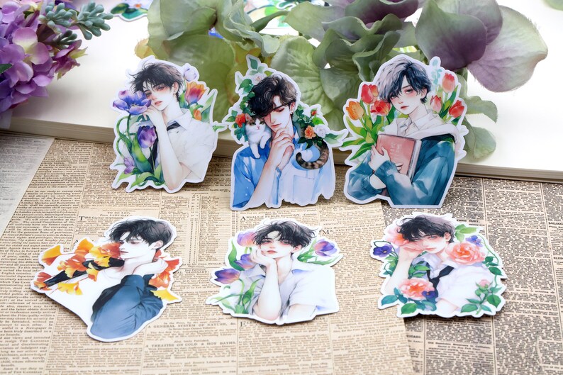 Simple Male Sticker Cool Boy Sticker, Handsome Boy Stickers Pack~die-cut Sticker Junk ...