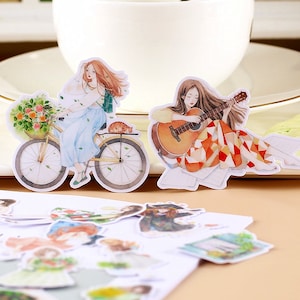 fashion Girl stickers | casual life modern girls dress street style themed Stickers, ML05