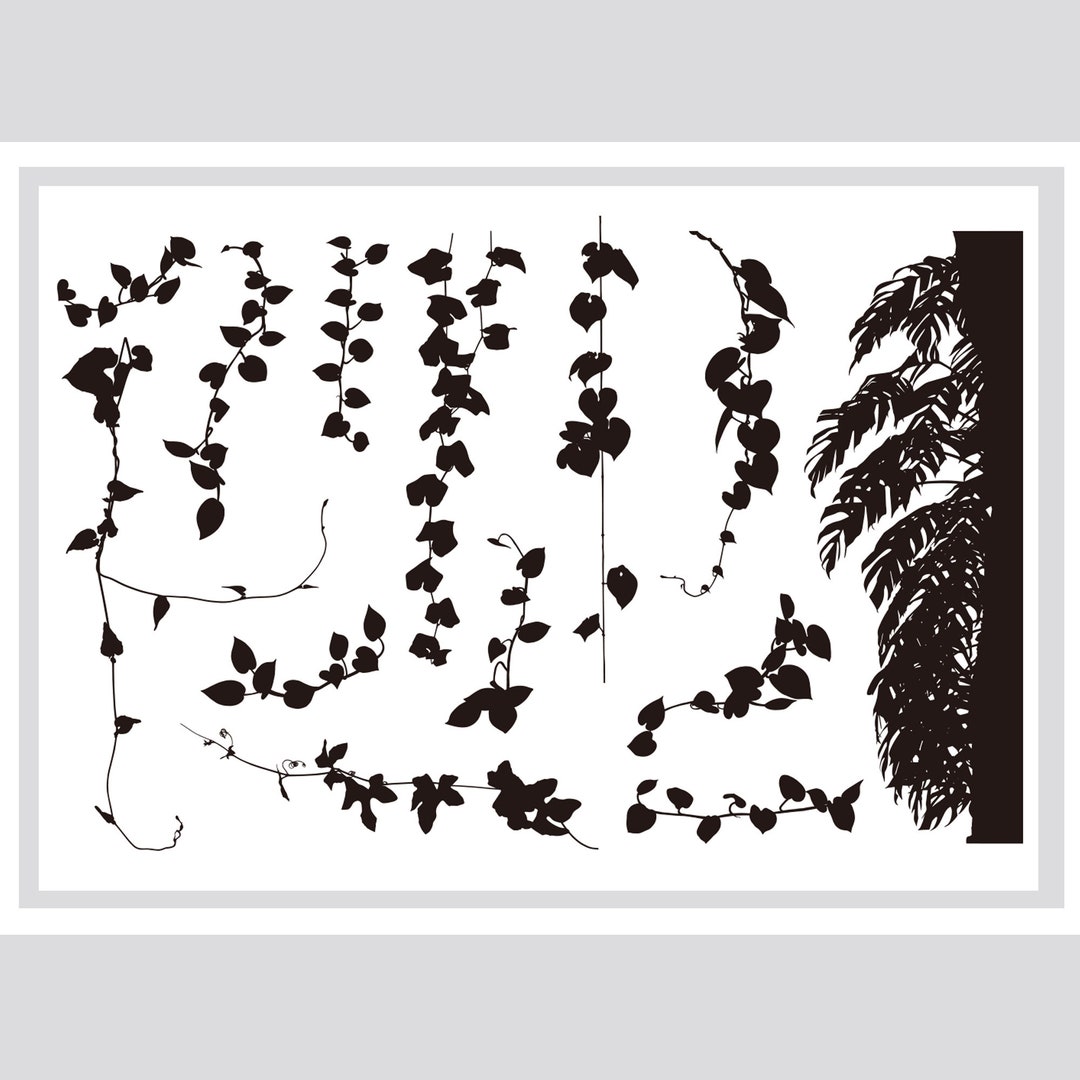 Cling Rubber Stamp Set / Rubber Stamps / Vine Leaf Leaves Botanical ...