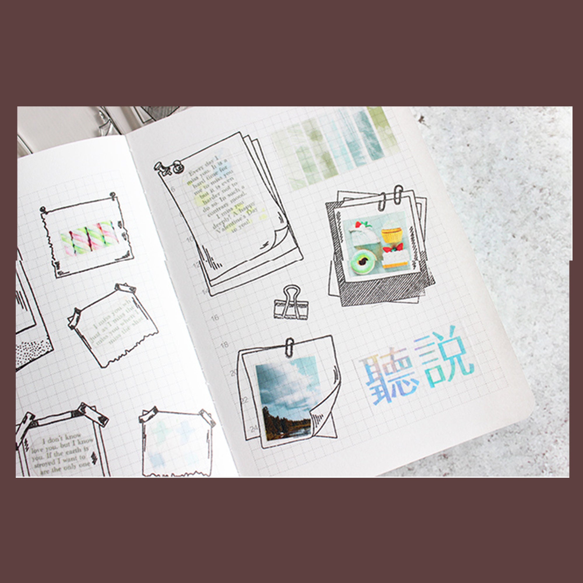 Clear Stamp Set / Clear Stamps /notes Paper With Clips Themed Etsy