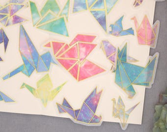 60pcs/Pack folded-paper cranes Themed , washi paper stickers,Decorative Stickers, Die Cut Stickers M02 TZB-L1