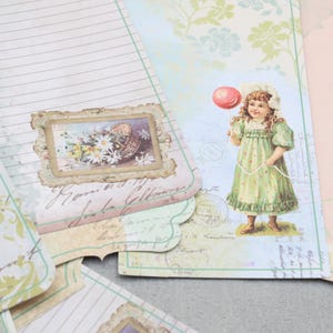 Paper tags pack | printed paper tags - flower dolls floral embellishments - gift or favor tags Be-2