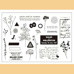 clear Stamp Set / Clear Stamps /random sketch flower design pattern Transparent Stamp S22