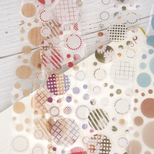 die cut Washi Tape | light color dot round geometric  die cut Washi Tape ,  dots sticker, round shape sticker, M04 wt-2