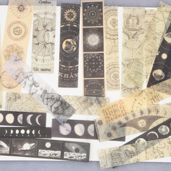 Pegatinas washi / pegatinas con temática lunar, papel de notas, diario basura tzb-m
