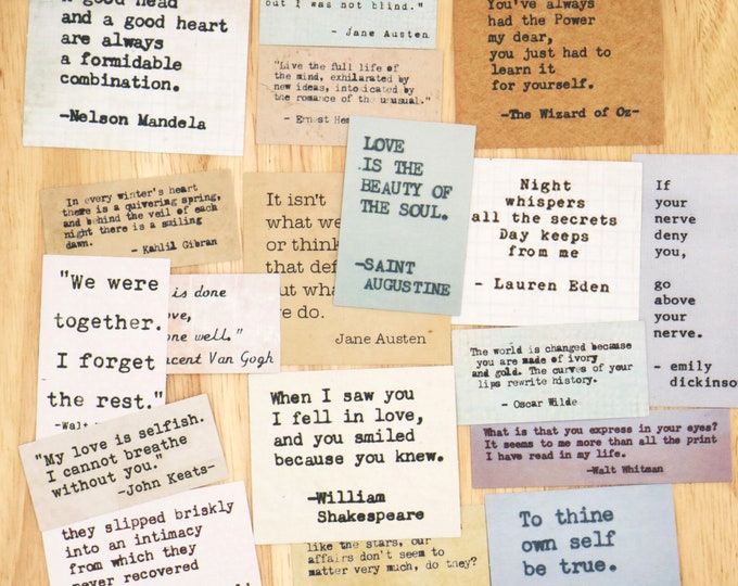 Vintage Quotes Stickers, Typewriter Font Word Quotes Stickers, Vintage