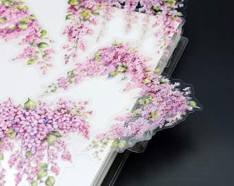 Wisteria vine PET Stickers Pack | flower purple Wisteria botanical garden-themed PET Stickers tzb-s2
