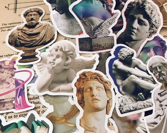 17 pezzi/confezione, adesivi decorativi astratti moderni a tema statue e persone, adesivi fustellati Y06