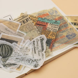 Pacote de adesivos washi com 60 unidades/pacote/adesivos washi temáticos de jornal velho M02 TZB-L1