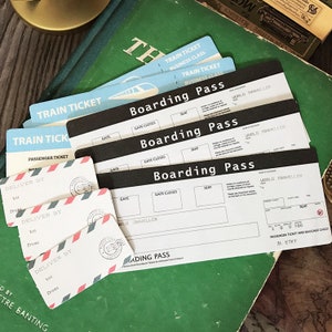 vintage ticket ephemera | 9pcs vintage train ticket boarding pass ephemera paper Y06