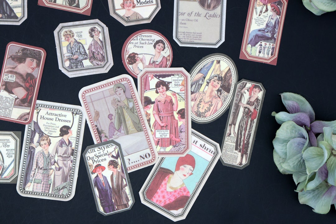 Retro Lady Women Washi Stickers | Elegant Fashion-themed Decorative ...