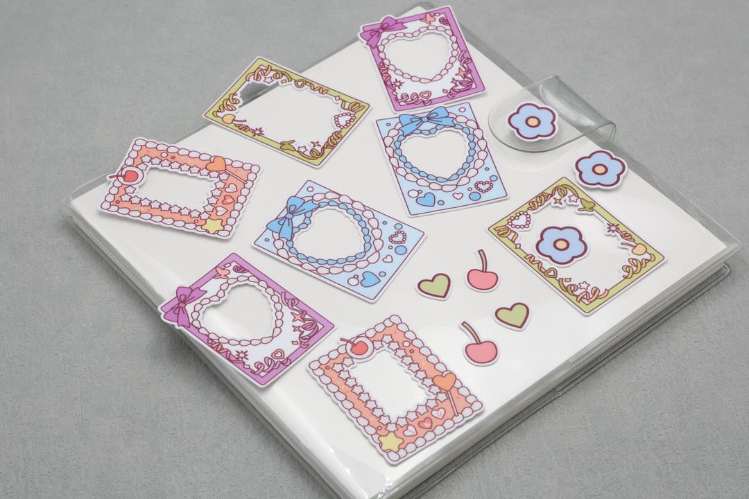 Cute Frame Sticker | Cute Heart Frame Doodles Flower Themed Mixed ...