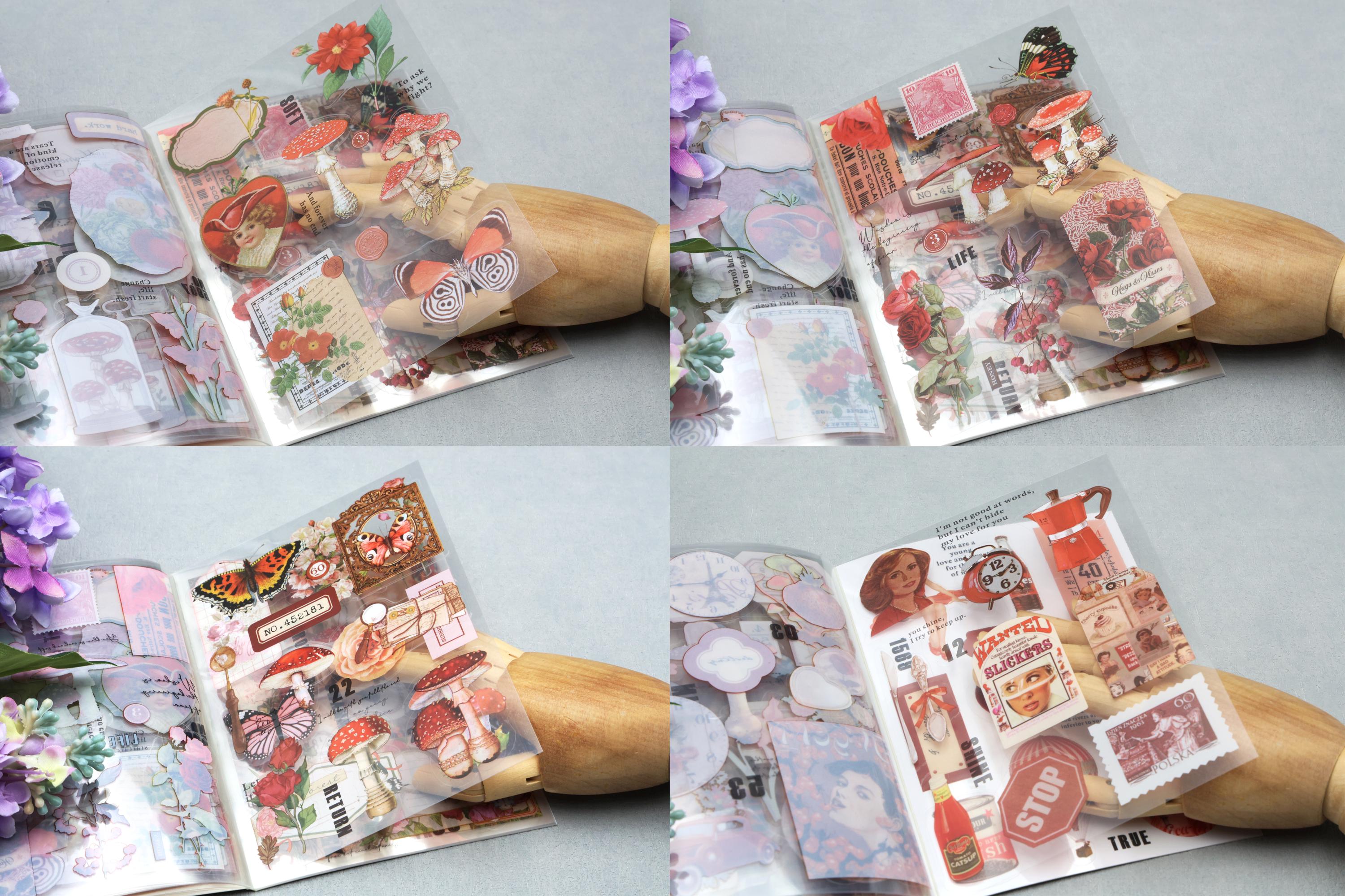 Sticker Boolets PET Sticker Booklet | 20 Sheets Collage Assorted Pattern Botanical ...