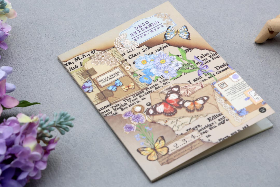Sticker Booklet Design PET Sticker Booklet | 20 Sheets Collage Assorted Pattern Butterfly ...