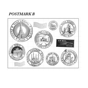 klares Stempel Set / Clear Stamps / Reisepost Stempel / Reisepost Transparente transparente Briefmarken s03