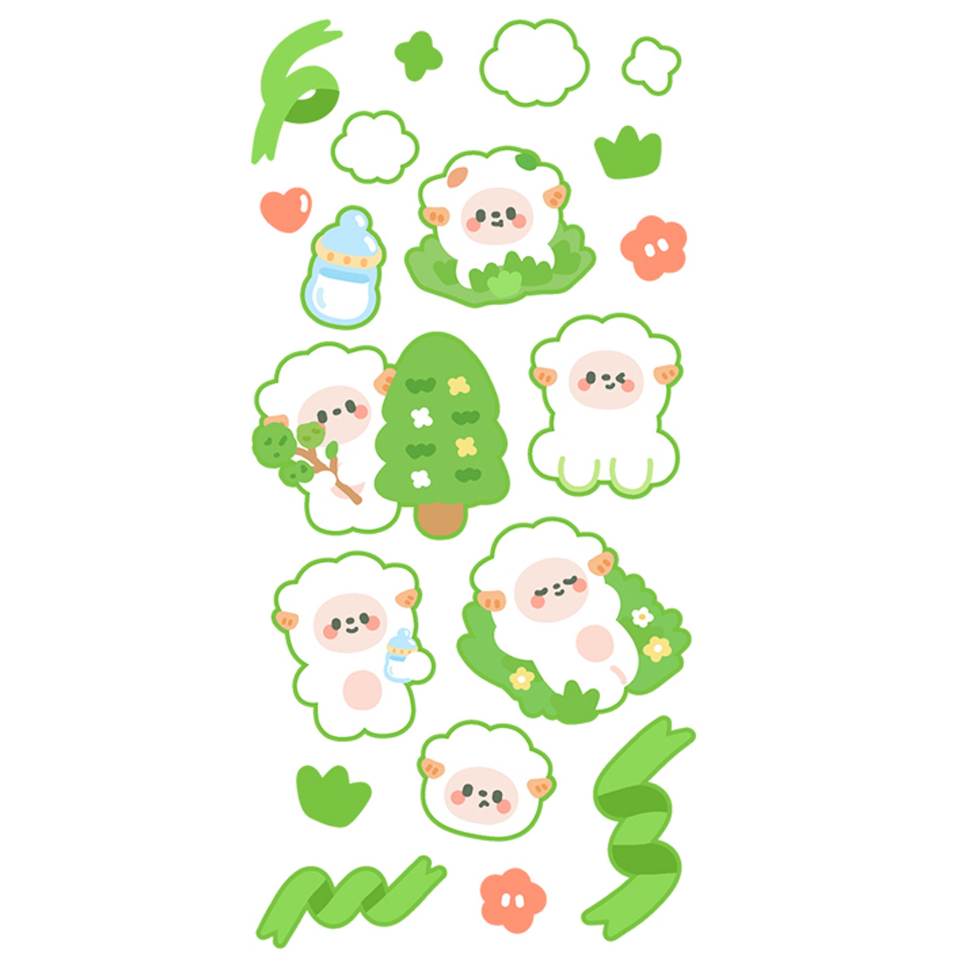 Cute Baby Sheep Sticker Themed Baby Lamb Stickers Cartoon Etsy