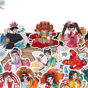 fashion Girl stickers | modern girls Chinese girl fashion girl style dress street style themed Stickers, ML05