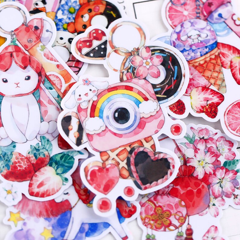 Keychain Stickers | Key Stickers Cute Key Ring Themed Decorative ...