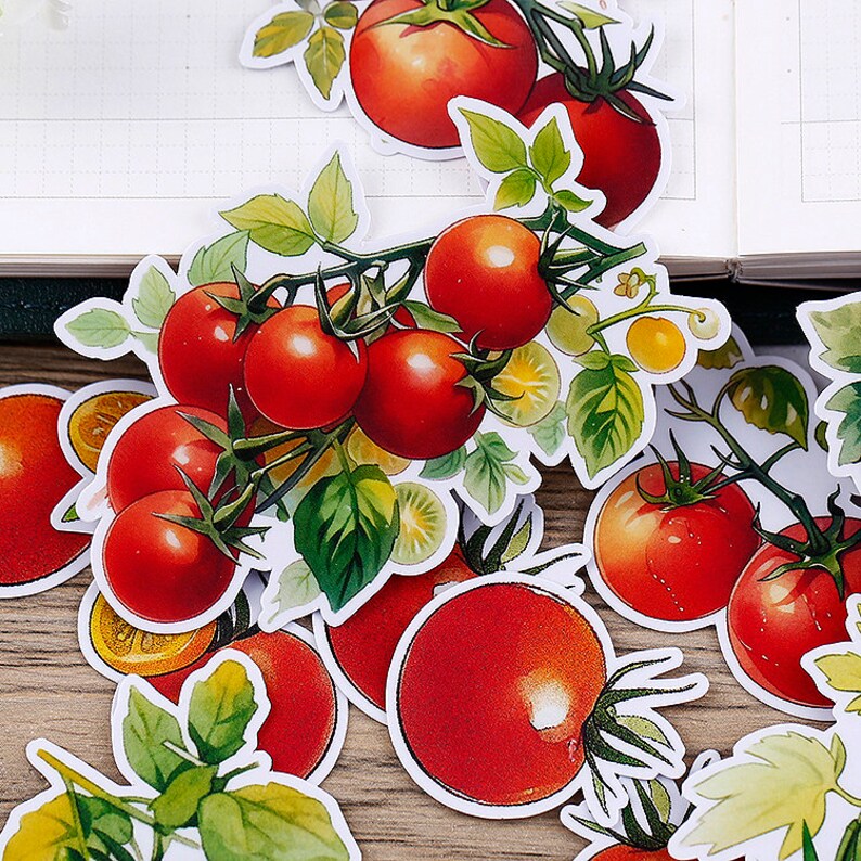 Tomato Sticker Rwards Tomato Watercolor Sticker | Vegetable Tomato Die Cut Stickers, ML05 - Etsy