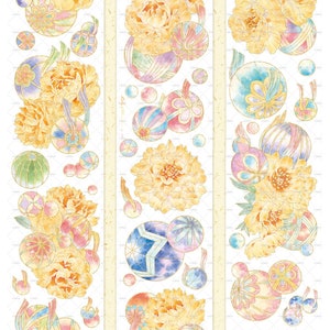 Flower decorative ball Washi Tape PET tape ｜festival happy ornament floral Decorative balls  M04 wt-16