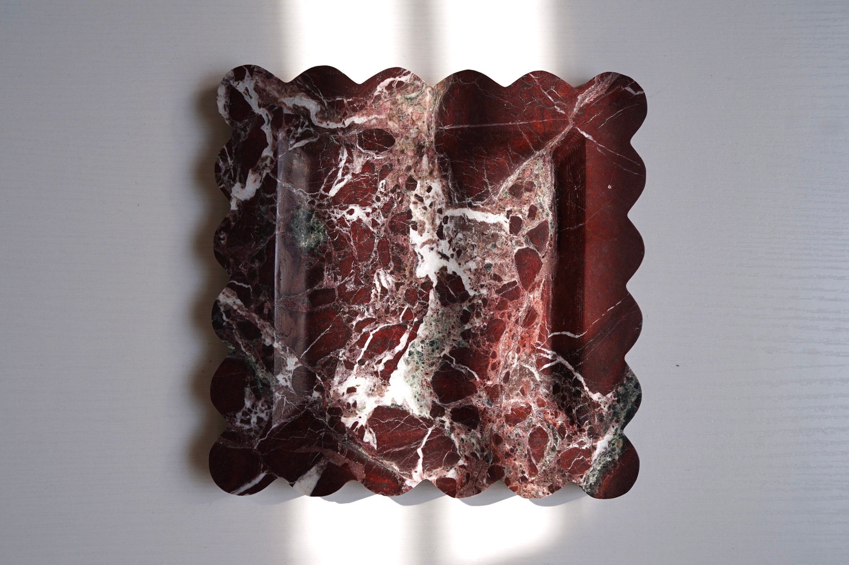 Red Marble Tray，Travertine Marble Organizer，Home Decor, Bathroom Set, Bathroom Decor,Natural stone plate display