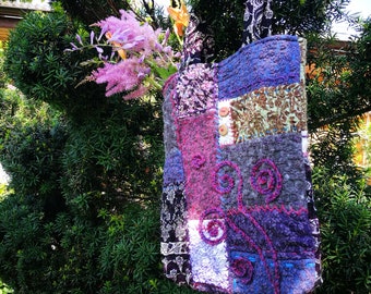 Nunofelted Patchwork ToteBag Felted Patchwork Bag