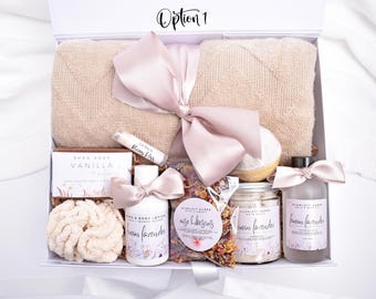 Spa Gift Basket, Gift Baskets Women, Birthday Gifts Her, Large Bath Gift Set, Organic Spa Gift Box, Self Care Gift Box, Soa And Relaxation