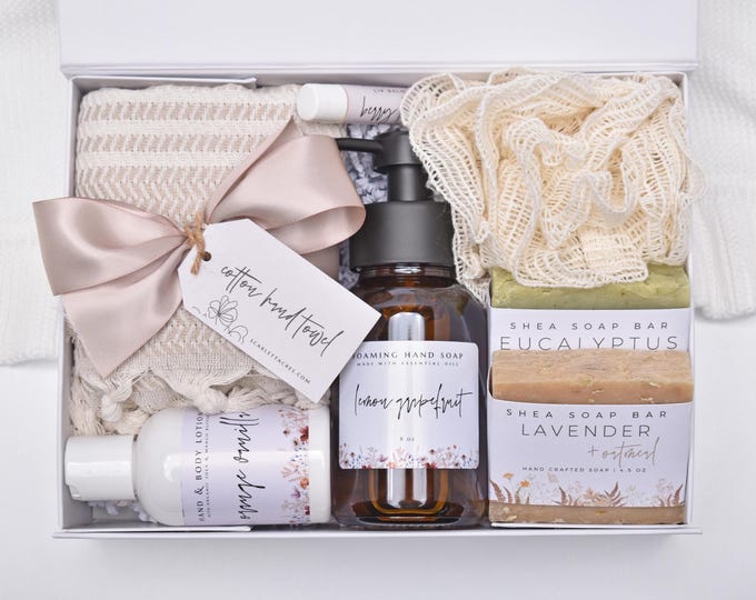 Self Care Gift Box, Foaming Hand Soap & Lotion Set, Care Package For Her, Gift Box For Women, Thank You Gift Box