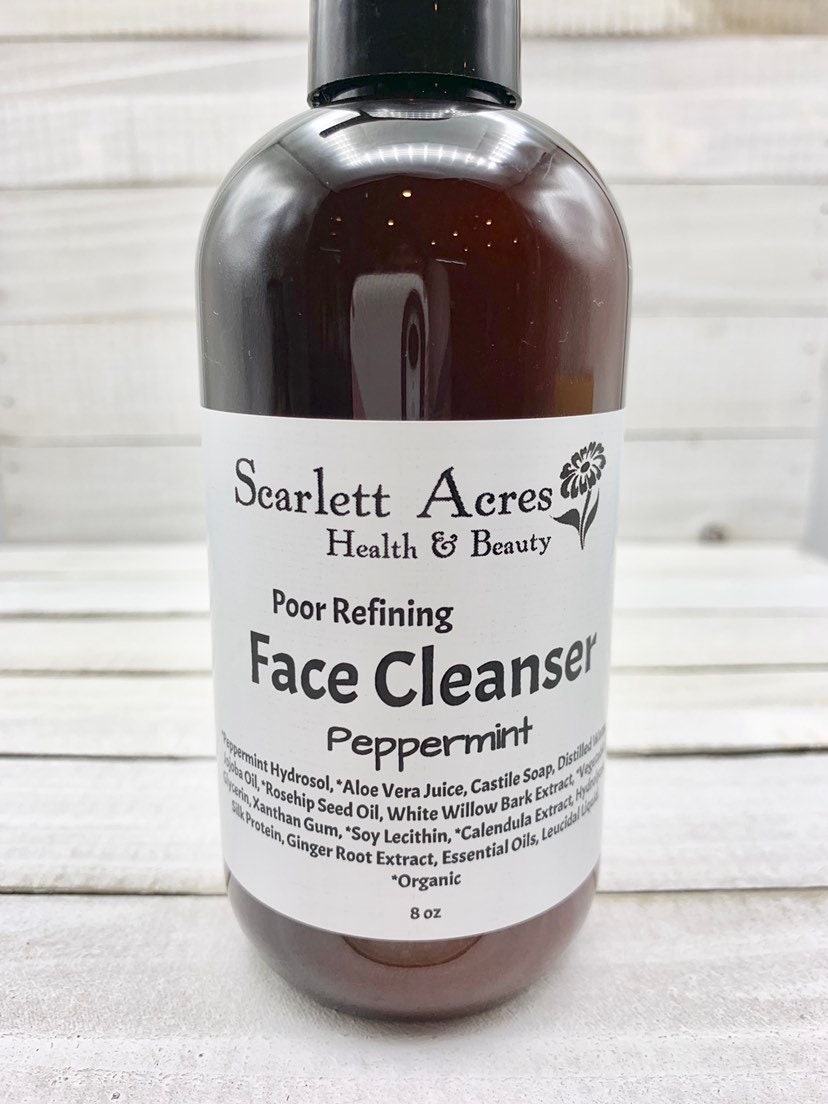 Peppermint Face Wash, Acne Cleanser, Oily Skin Cleanser, Acne Face Wash
