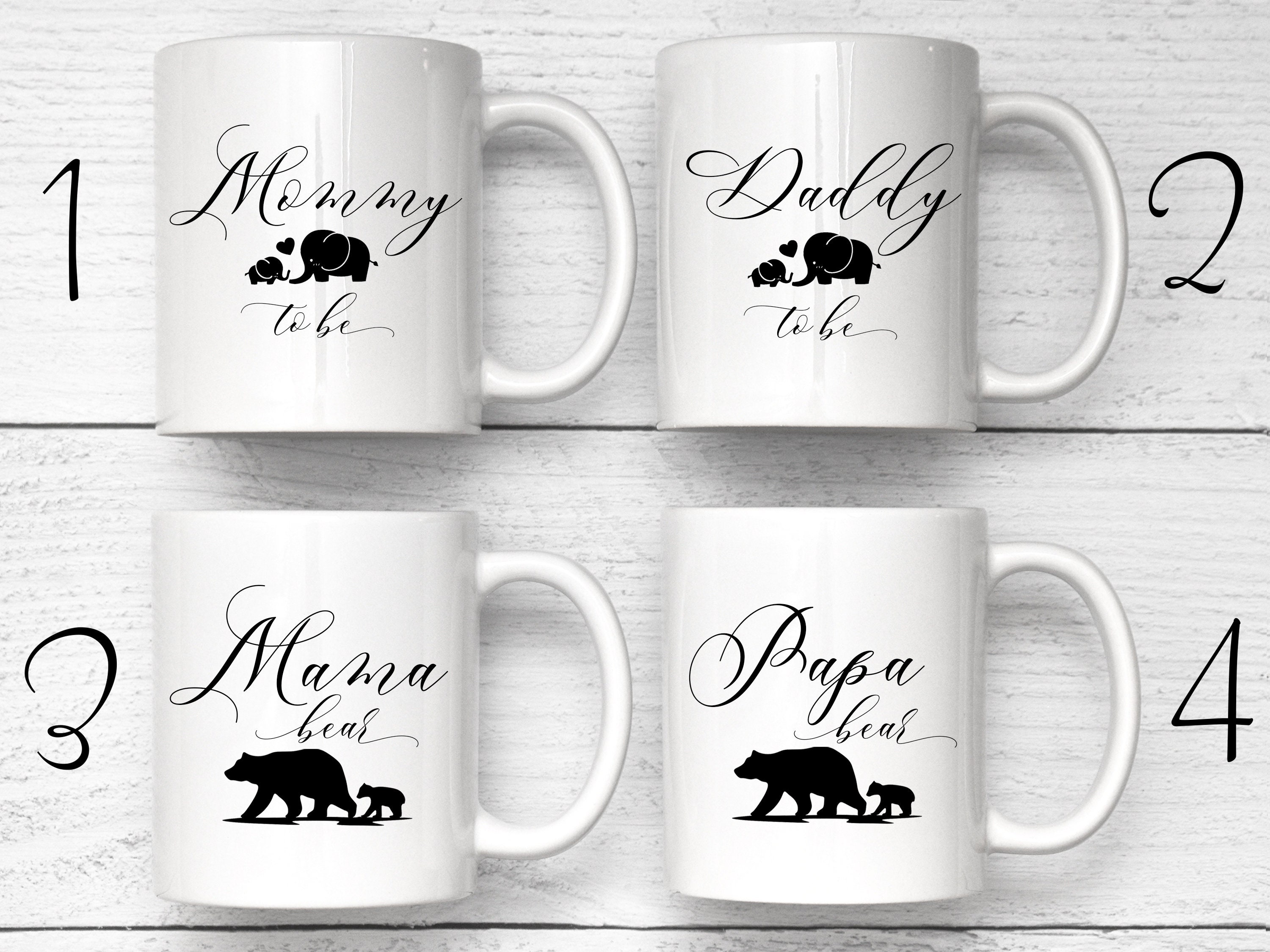 MAMA BEAR and PAPA BEAR 15 oz COFFEE MUG Set