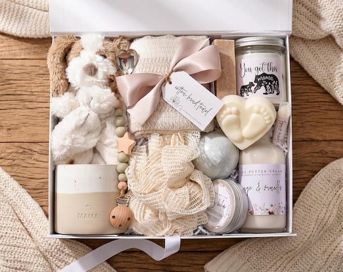 First Time Mommy Pregnancy Gift Box, Congratulations Mama, 3rd Trimester Pamper Gift Basket, Expecting Mother, New Mom & Baby Self Care