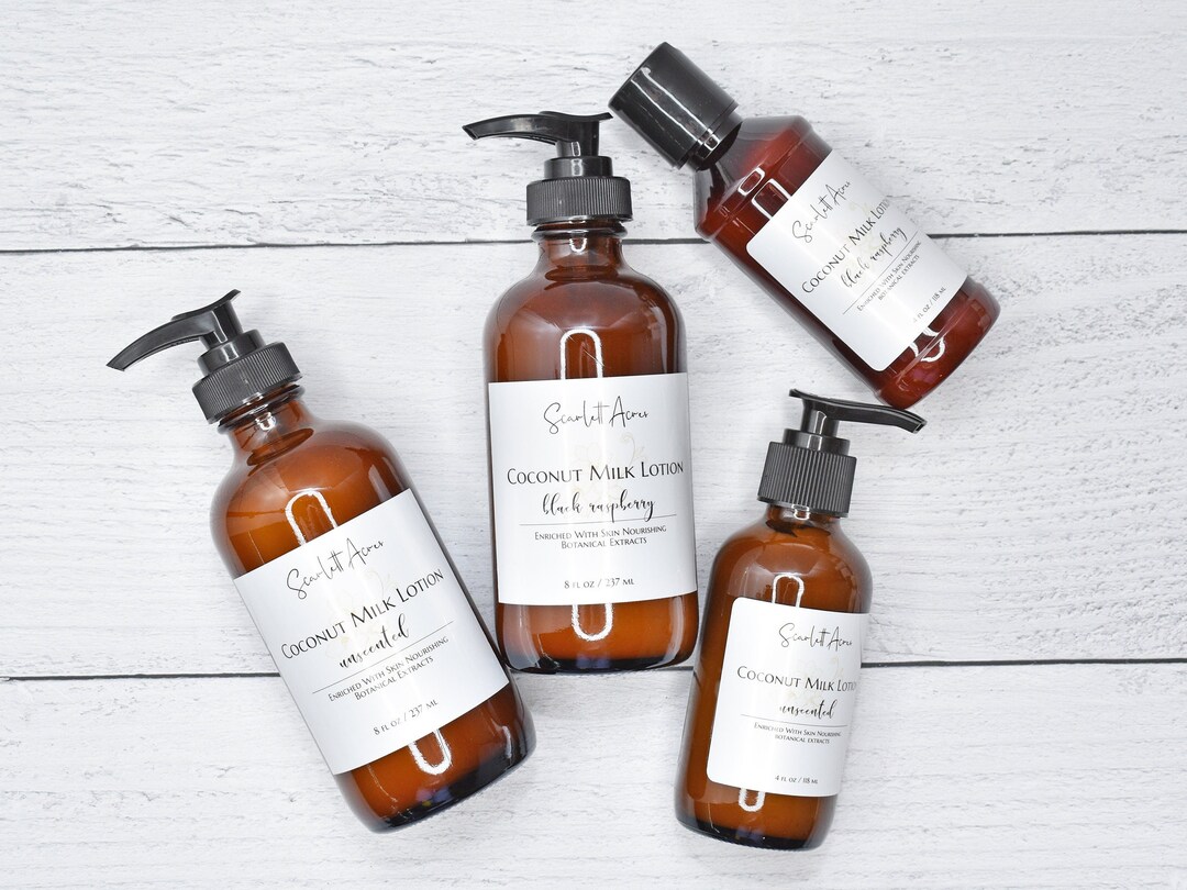 Organic Cocoa Butter Lotion, Coconut Milk Lotion, Unscented Lotion