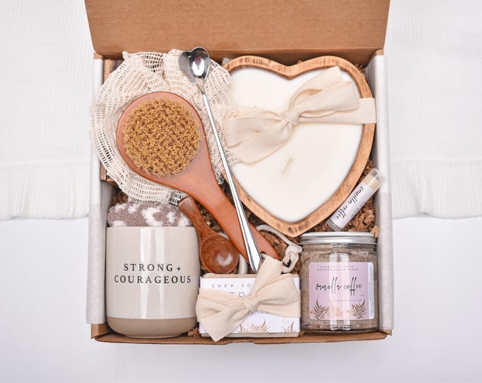 Cancer Gift Box For Women, Chemo Care Package For Her, Coffee Candle Gift Basket, You Got This, Get Well Soon, Encouragement Gifts