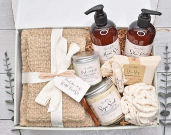 Luxury Spa Gift Basket, Mothers Day Gift Box, Large Bath Gift Set, Organic Spa Gift Box, Birthday Gifts For Her, Gift Baskets Women