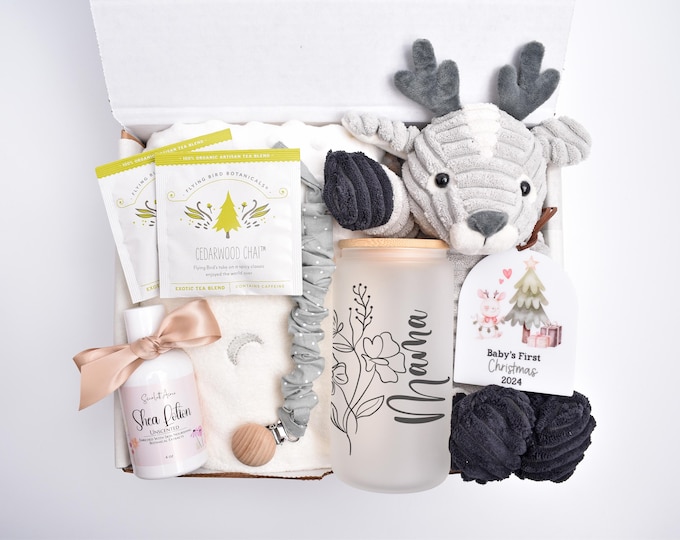 Babys First Christmas, Mom And Baby Gift Box, Gender Neutral Gift, Baby Girl, Newborn Baby Boy, New Mom Care Package, New Baby Gift Basket