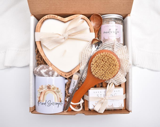 Surrogate Mother Gift Box, Coffee Gift Basket, IVF Care Package, IUI Transfer Day, Personalized Tumbler, Surrogacy Gifts, Birthday Gift Box