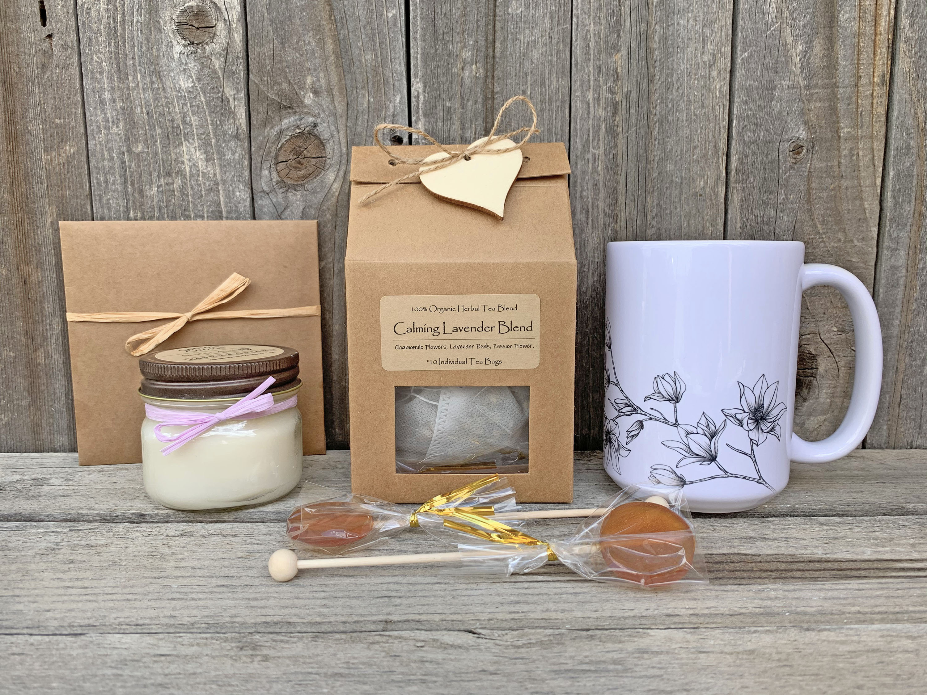 Tea And Candle Gift Set, Tea And Mug Gift Set, Thank You Gift Box, Gift