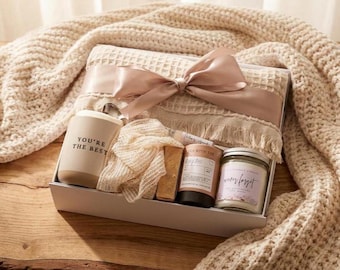 Surrogate Mother Birthday Gift Box, IVF Self Care Package, IUI Transfer Day, Thank You Gift, Spa Gift Basket With Blanket And Candle