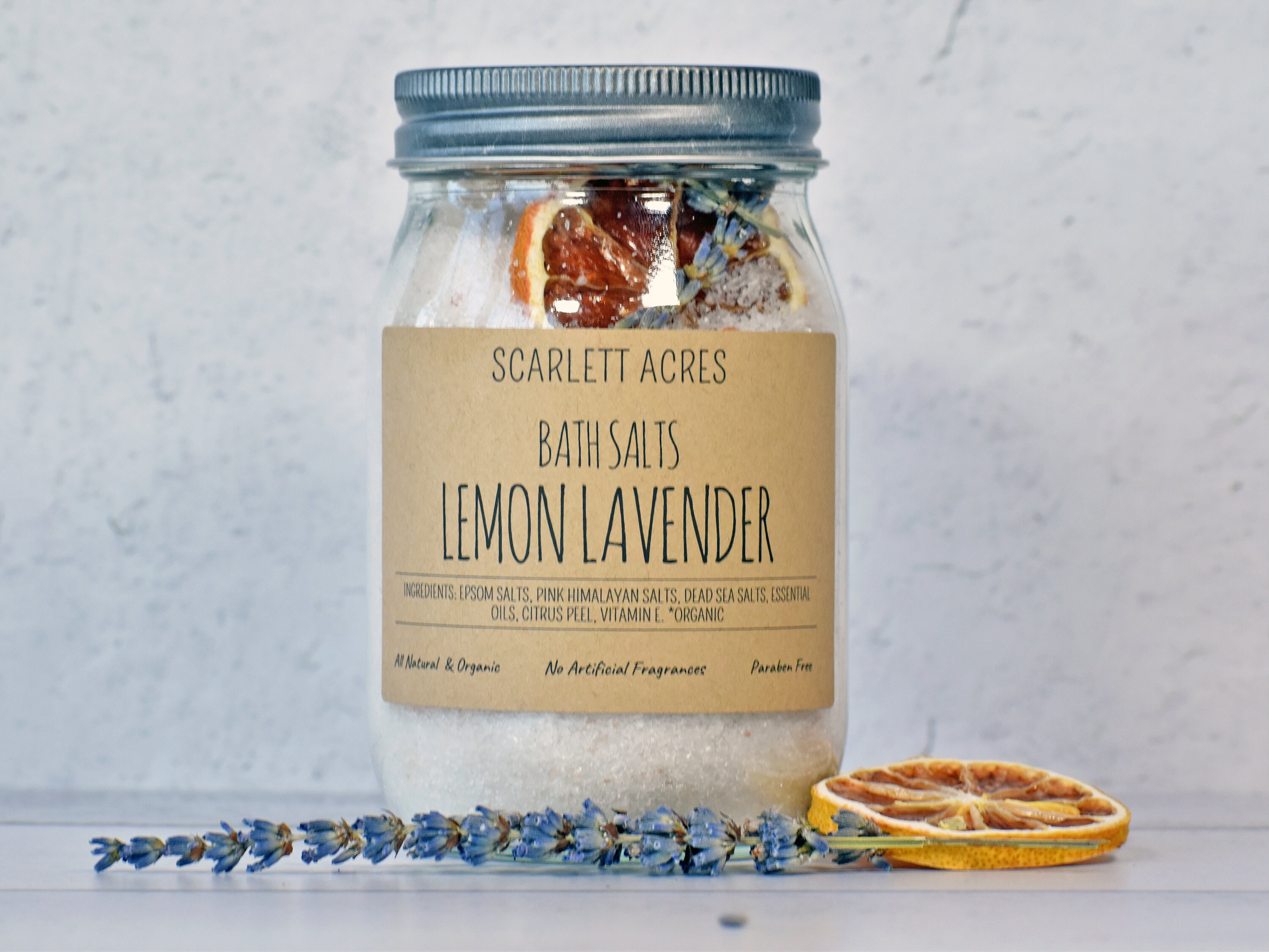 Organic Bath Salts, Orange Lavender Bath Salts, Organic Bath Soak