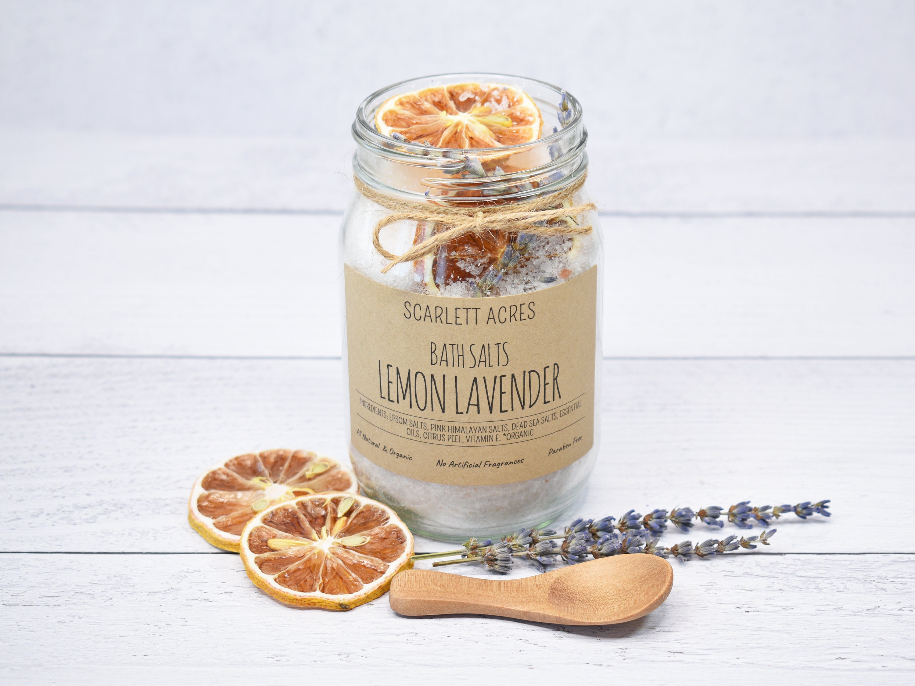 Herbal Bath Soak, Organic Bath Salts, Lemon Lavender Soak, Orange