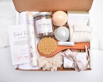 Spa Gift Basket, Self Care Gift Box, Comfort Care Package For Her, Organic Spa Gift Box, Large Bath Gift Set, Gift Baskets Women