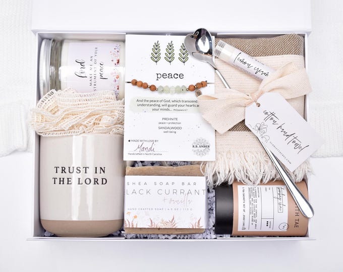 Christian Gift Box For Women, Prayer Care Package, Sympathy, Faith Gift Basket, Grief, Get Well Soon, Encouragement Gifts, Breast Cancer