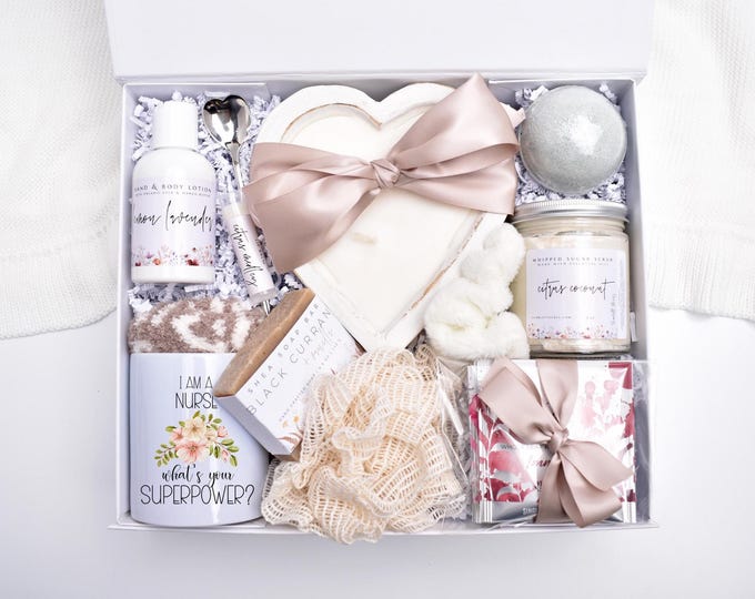Nurse Care Package, Nurse Birthday Gift, Nurse Gift Basket, Thank You Gift Box, Nurse Appreciation, Self Care, Nurse Spa Gift Box