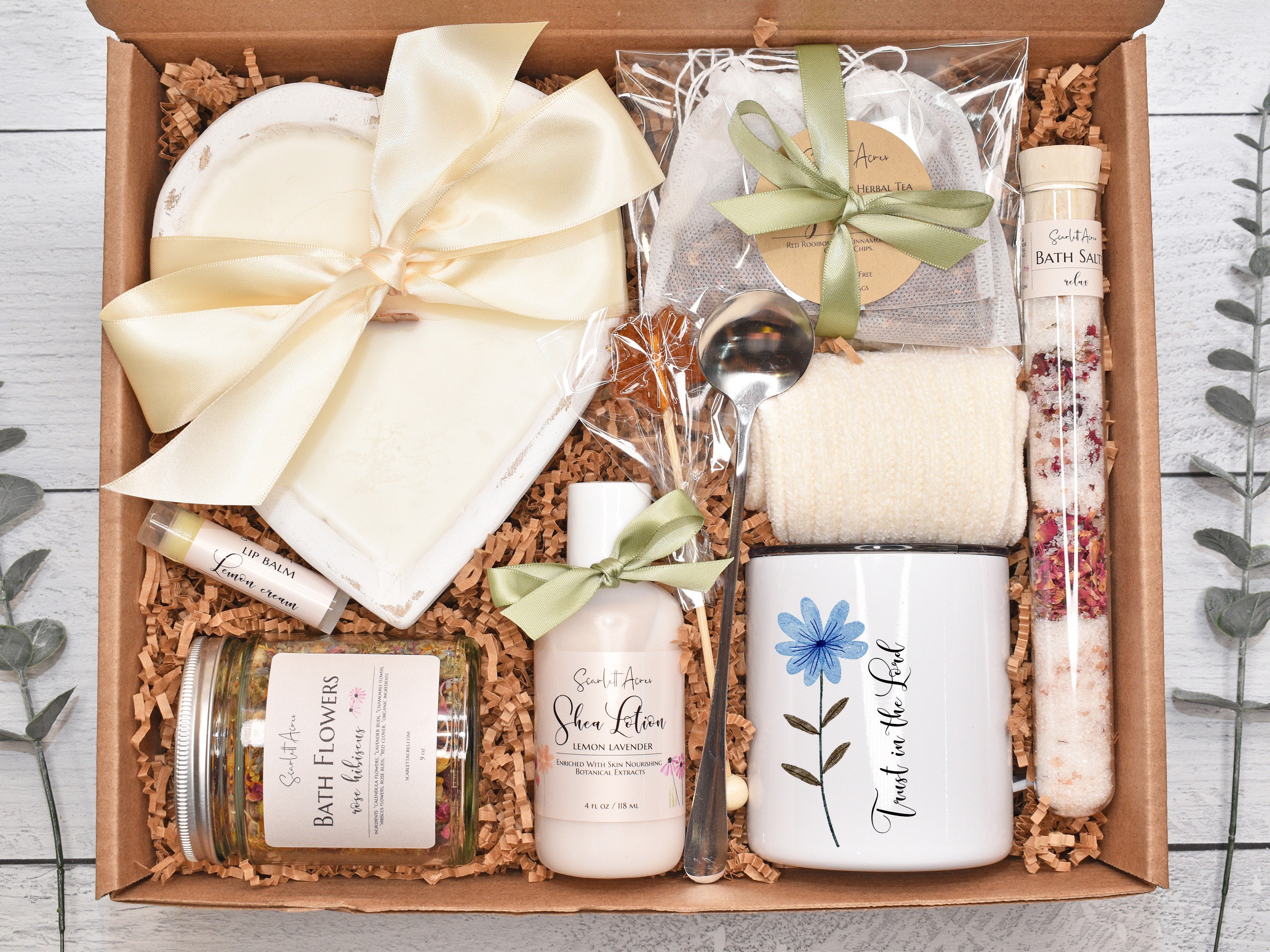 Birthday Gifts for Women-Relaxing Spa Gift Box Basket for Her Mom Sister Best Friend Unique Happy Birthday Bath Set Gift Ideas -Best Birthday Gift