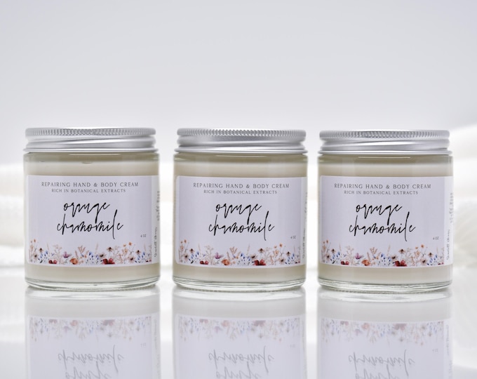 Herbal Infused Repairing Cream, Healing Eczema Cream, Dry Sensitive Cracked Skin, Orange Chamomile, Calendula Cream, Shea  Butter Lotion