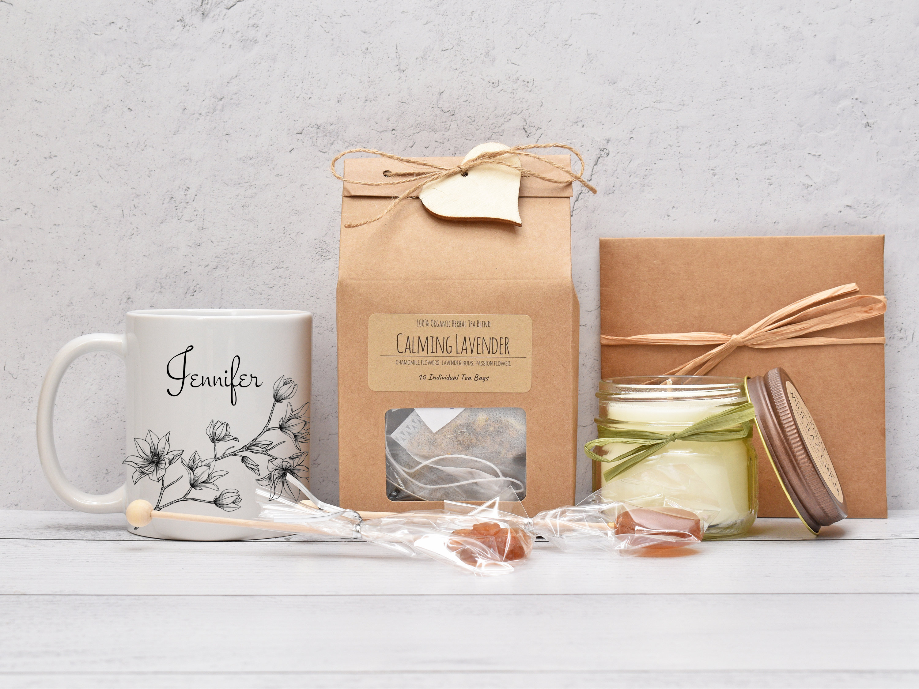 Tea And Candle Gift Set Tea And Mug Gift Set Tea Lover Gift Etsy