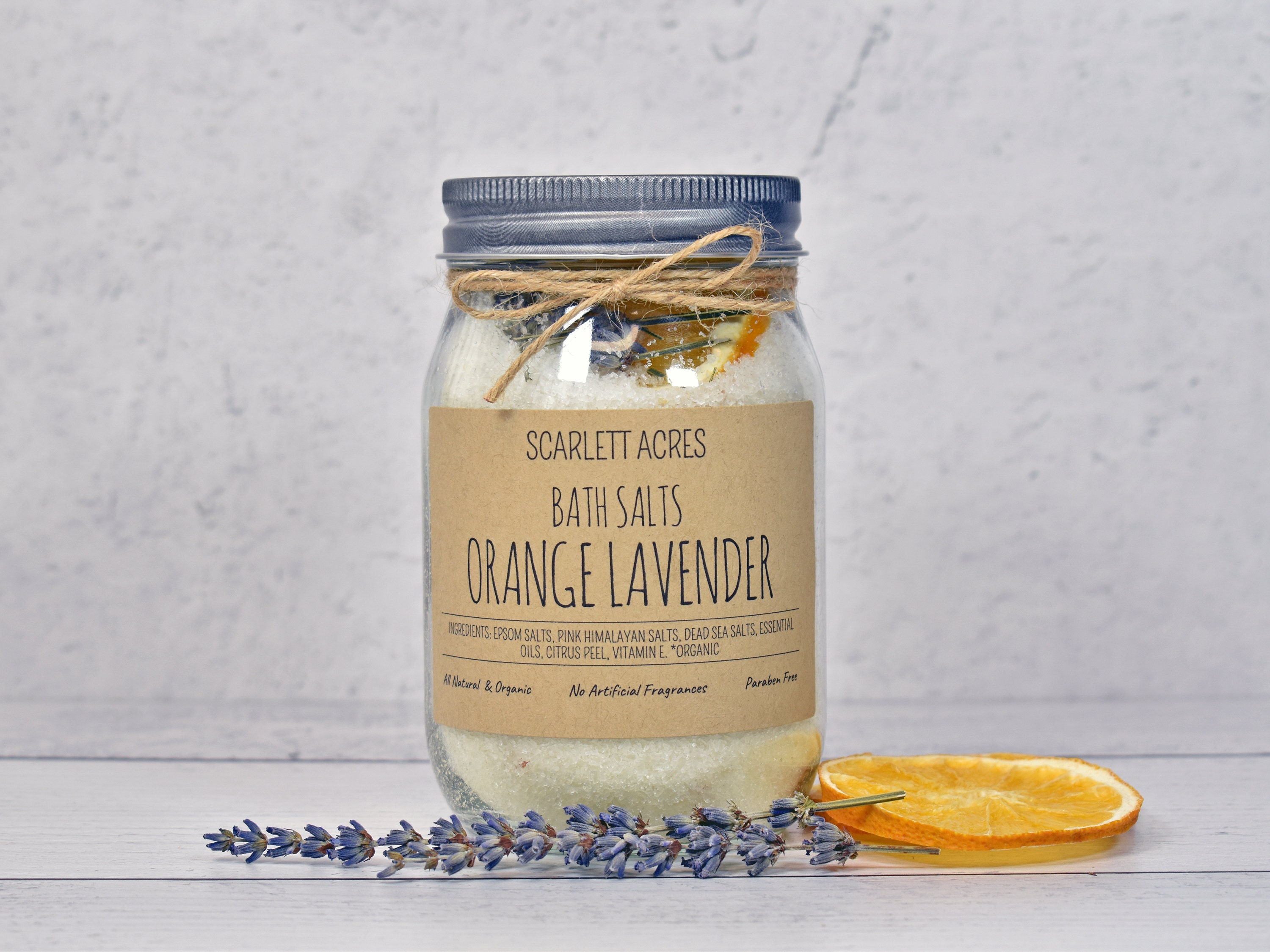 Organic Bath Salts, Orange Lavender Bath Salts, Organic Bath Soak