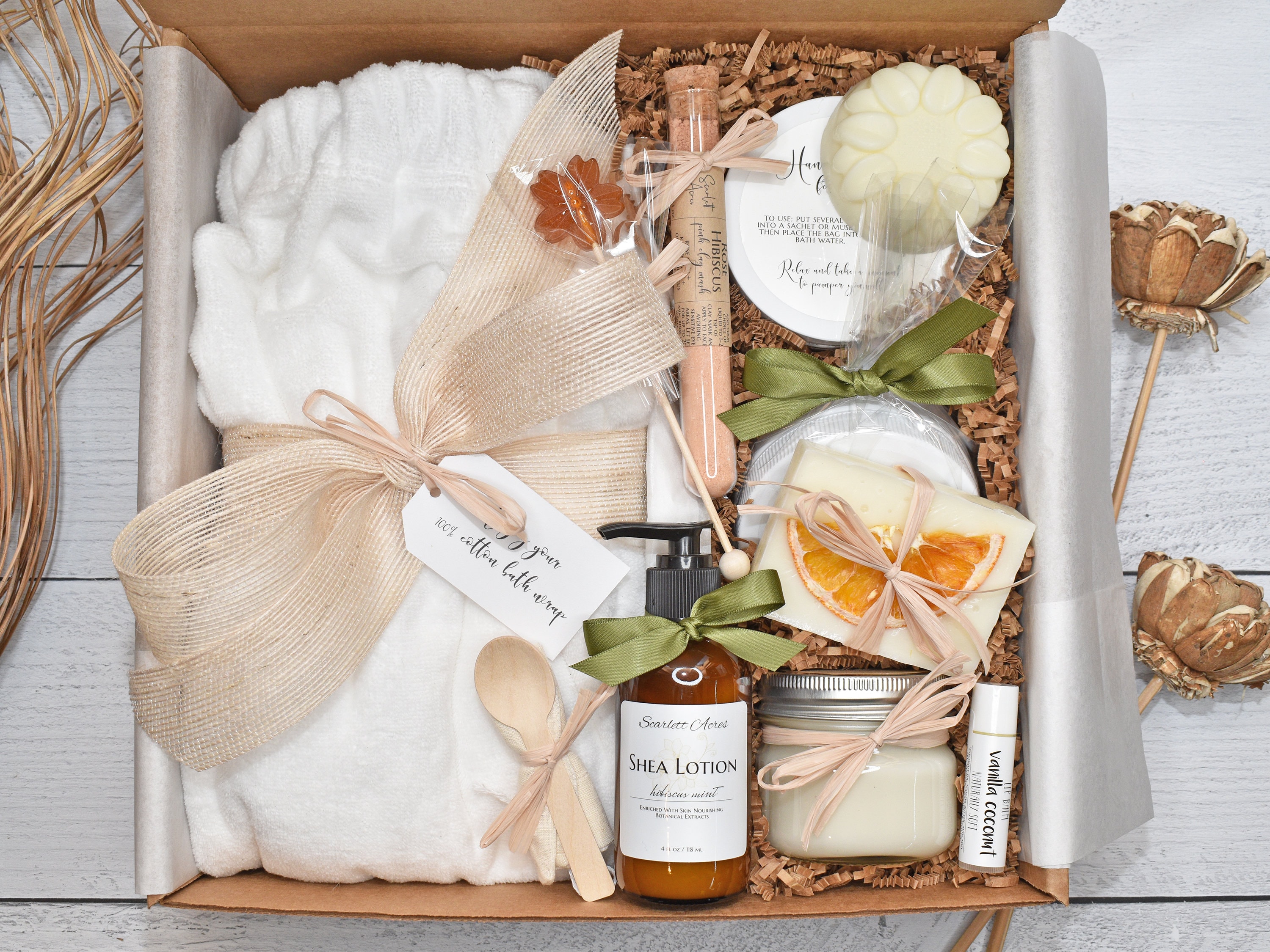 Organic Spa Gift Box Large Bath Gift Set Thank You Basket Etsy UK