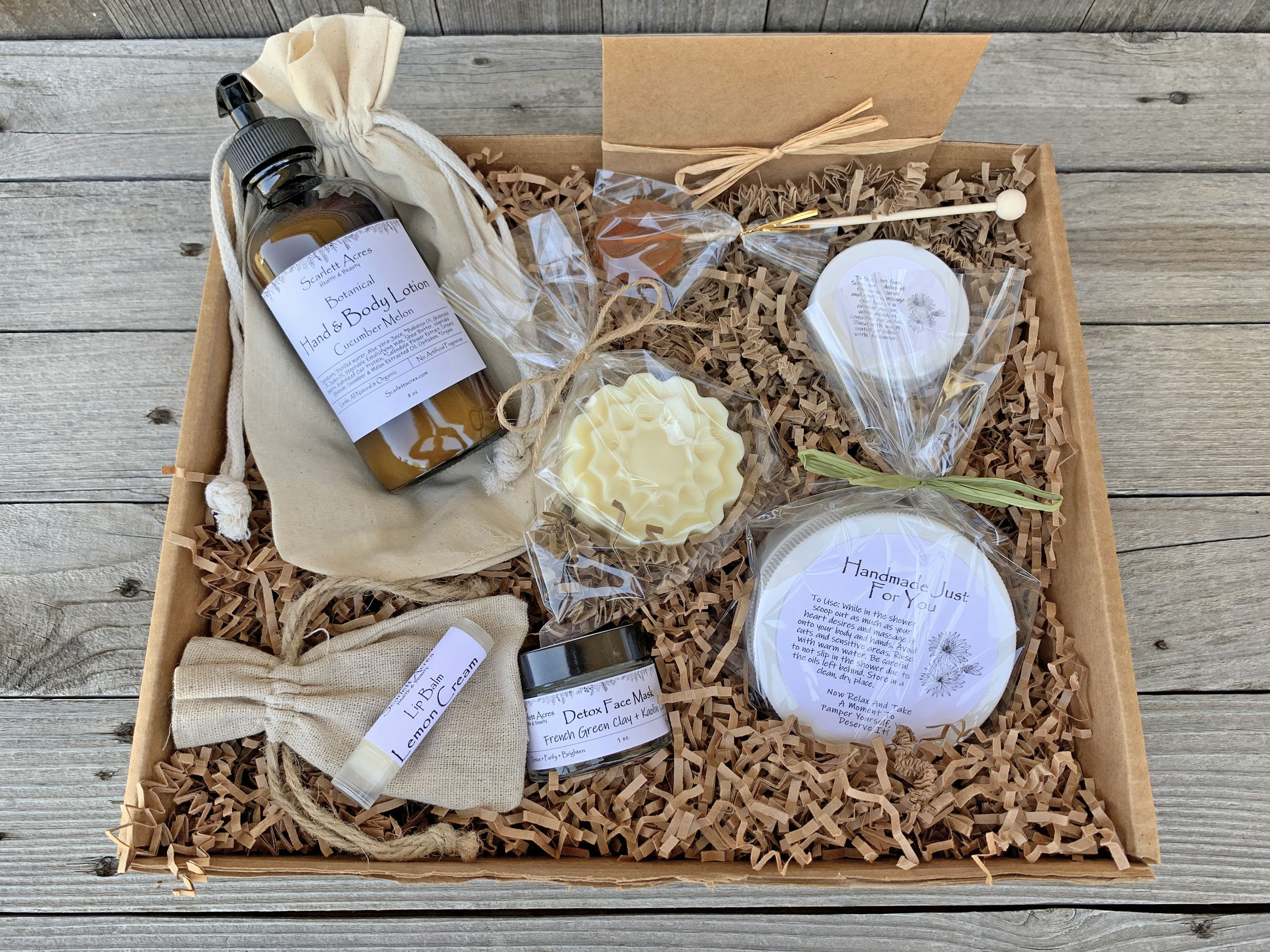 Organic Spa Gift Set, Skin Care Gift Box, Thank You Gift Box, Best